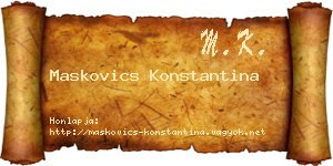 Maskovics Konstantina névjegykártya